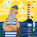 Sailor with Lighthouse Digital File